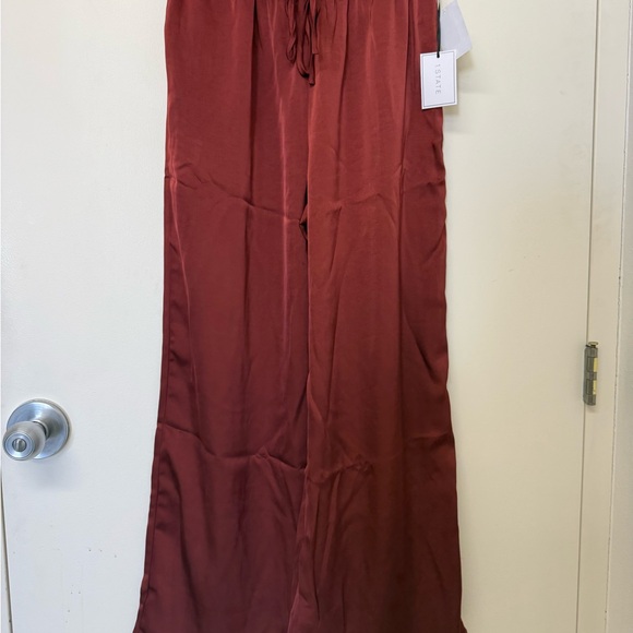 1.State NWT Drawstring Wide Pants | Dark Mahogany | Trousers | Medium | Luxury - Picture 3 of 7
